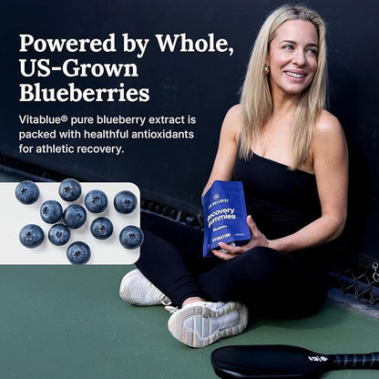 Electrolyte Recovery Gummies - Blueberry Flavor Hydration Gummies with VitaBlue - Blueberries & Electrolytes - Exercise Recovery, Energy Boost, Replenishment & Antioxidants Non-GMO, Vegan, 90ct