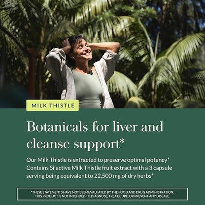 Gaia Herbs Milk Thistle - Liver Supplement & Cleanse Support for Helping to Maintain Healthy Liver Function* - 120 Vegan Capsules (40 Servings)