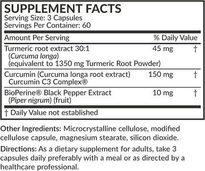 Futurebiotics Turmeric + Curcumin, Antioxidant, Joint & Digestion Support with BioPerine for Enhanced Nutrient Absorption, Non-GMO, 180 Vegetarian Capsules