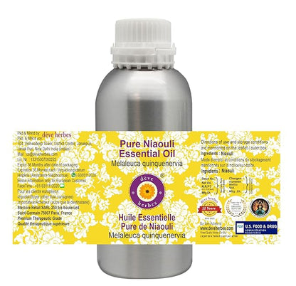 Deve Herbes Pure Niaouli Essential Oil (Melaleuca quinquenervia) Steam Distilled 1250ml (42 oz)