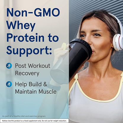 Jarrow Formulas Whey Protein with 18 g of Protein, 3.8 g of BCAAs, and Glutamine, Dietary Supplement for Muscle Function and Recovery Support, 32 oz Unflavored Powder, Approximately 38 Day Supply