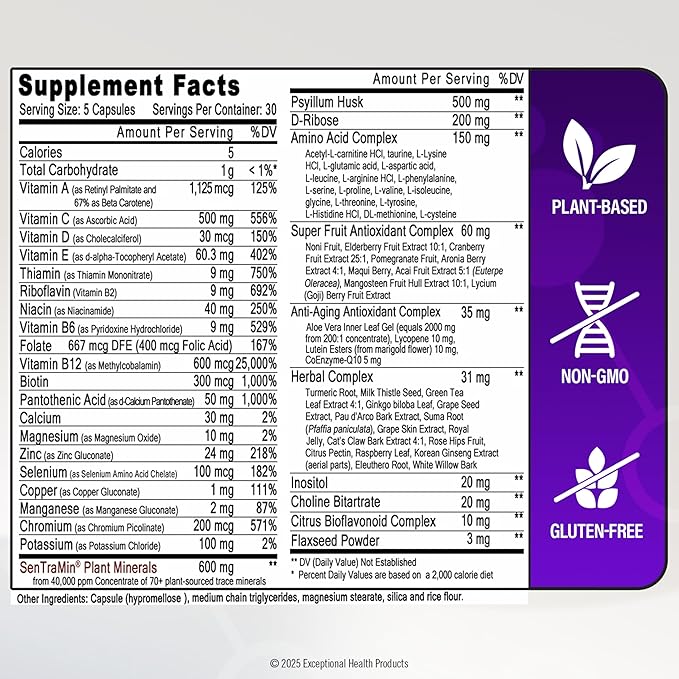 Immuno 150, Immune Support Supplement, Packed with 70 Plant Minerals, 13 Essential Vitamins and 68 Additional Nutrients-150 Vegetable Capsules- Immune Boost for All Age Groups