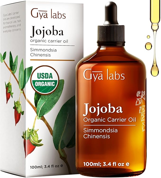 Gya Labs Organic Evening Primrose Oil for Dry Skin & Jojoba Oil for Hair Set - Aromatherapy Grade Essential Oils Set - 2x3.4 fl oz