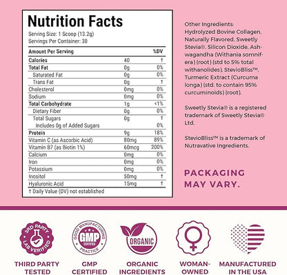 Collagen Peptides Protein Powder for Women – PCOS Supplement Formulated with Inositol, Ashwagandha & Turmeric, Supports Thicker Healthy Hair, Skin, Nail, Muscle & Weight Goals, Vanilla by VITA-PCOS