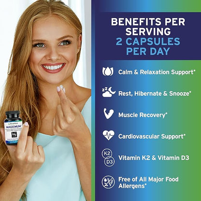 Trio Nutrition MagX Magnesium Glycinate, Vitamin D3, Vitamin K2 & MCT Oil | Chelated Magnesium Supplement | Calm, Relaxation & Recovery | Be Well Rested & Start Your Day with Magximum