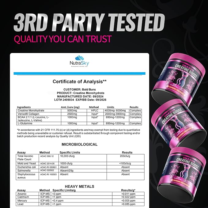 Creatine for Women – Supplement with Collagen & BCAA – Supports Muscle Development, Post-Workout Recovery, Skin Elasticity, Healthy Hair & Nail (30 Servings (1 Pack), Raspberry Pomegranate)