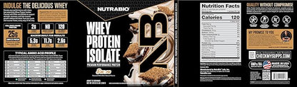 NutraBio 100% Whey Protein Isolate Protein Powder, 25g Protein with Complete Amino Acid Profile, Non-GMO, Soy & Gluten Free, Low Carb, Low Calorie, S'Mores, 5 Lbs