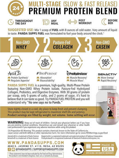 Underground Bio Labs Panda Fuel Premium Protein Whey,Hydrolyzed Collagen,Casein,Probiotics, Enzymes, Keto Friendly,Time Release, 25 Servings (2.5 Pound, Strawberry Ice Cream Crumble)