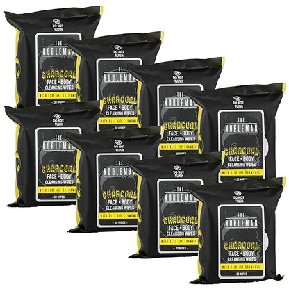 The Nobleman Cleansing Wipes Variety Pack (8 Packs, Charcoal)