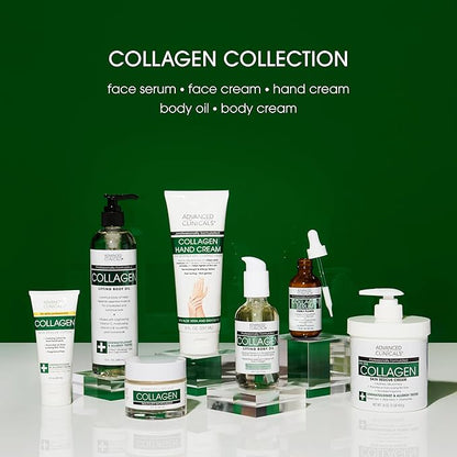 Advanced Clinicals Collagen Cream W/Hyaluronic Acid Face Moisturizer + Collagen Body Cream 2pc Skincare Set For Women & Men To Reduce Appearance Of Wrinkles, Fine Lines, & Uneven Skin Tone, 2pc Set