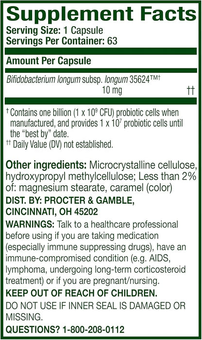 Align Probiotic, Pro Formula, Probiotics for Women and Men, Probiotics for Digestive Health, Men and Womens Probiotic Capsules Help Relieve Occasional Bloating & Gas*, 63 Capsules
