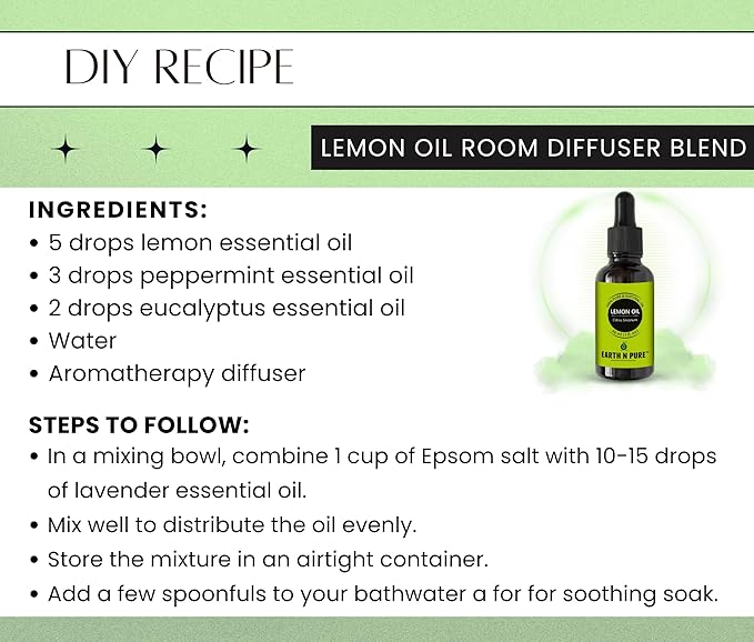 Earth N Pure Lemon Essential Oil for Revitalizing Care for Face, Scalp & Skin | 30 ML