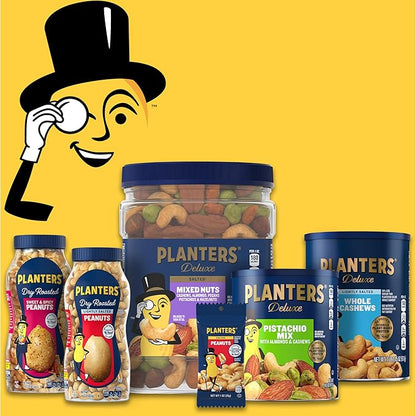 PLANTERS Lightly Salted Cashews, Cashew Halves & Pieces, Plant-Based Protein, 8 Oz Canister, Great Party Snack (Pack of 2)