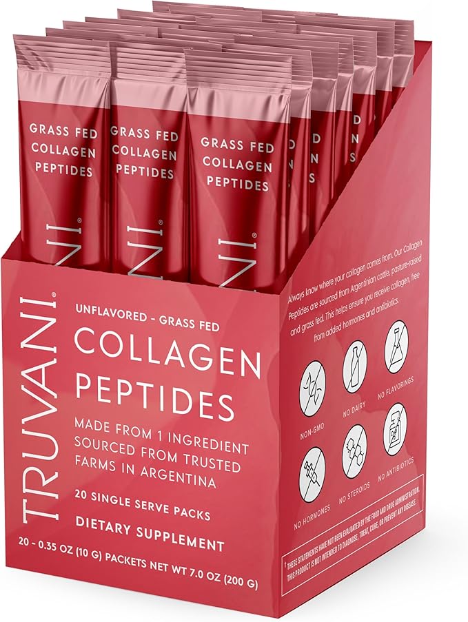 Truvani Hydrolyzed Collagen Peptides | Unflavored | 20 Servings | 10g Grass-Fed Collagen Protein Powder | Promotes Hair, Nail, Skin, and Joint Health | Keto | Gluten & Dairy Free | Women & Men