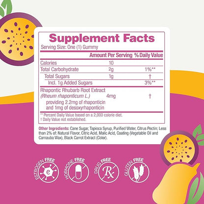 Estroven® Complete Menopause Relief Gummies for Women Mango Passionfruit Flavor, 30 Count, Hormone Free and Drug Free Daily Supplement for Hot Flashes and Night Sweats