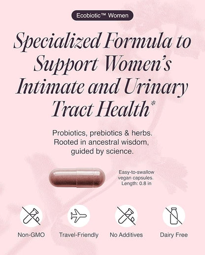 Women's Probiotic for PH Balance, Urinary Tract & Gut Health – Vaginal Probiotics for Women with Prebiotics, Lactobacillus Acidophilus & Crispatus, Natural Cranberry & Herbs | 120 Vegan Capsules