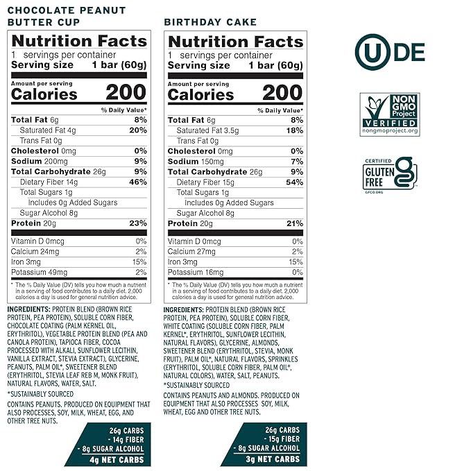 No Cow High Protein Bars, Dipped Variety Pack - Healthy Snack, 20g Vegan Protein, High Fiber, Low Sugar, Keto Friendly, Dairy & Gluten Free (12 Count)