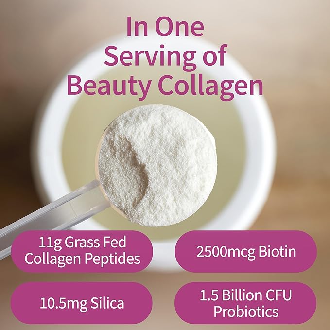 Garden of Life Grass Fed Collagen Beauty - Strawberry Lemonade, 20 Servings, Powder for Women Men Hair Skin Nails, Hydrolyzed Collagen Peptides Protein Powder Supplement