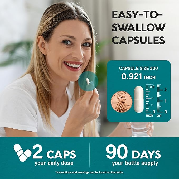 GABA L-Theanine 900 mg - Made in USA - Magnesium | Vitamin B6 - Calm, Sleep, Relaxation & Mood Support - 750 mg Gamma AminoButyric Acid, 150 mg L-Theanine - Non-Habit Forming, Vegan - 180 Capsules