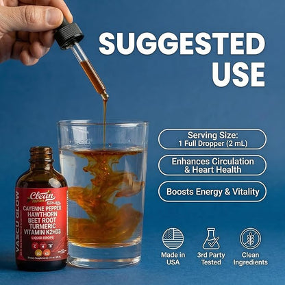 Clean Nutra Cayenne Pepper Drops Supplement Liquid + Hawthorn Berry, Vitamin D3 K2 Beet Root Powder, Ceylon Cinnamon, Turmeric Curcumin, Organic Panax Ginseng, Berberine Extract Organic (2)