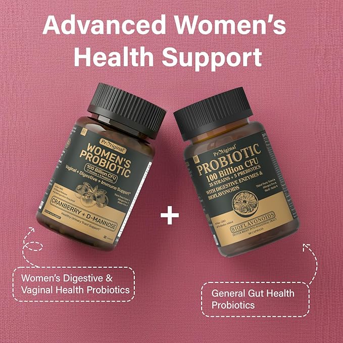 Probiotics for Women - 100 Billion CFU, 11 Strains with Organic Prebiotics, Cranberry Extract, D-Mannose - Women’s Probiotic for Digestive, Vaginal, Urinary Health & pH Balance - Non-GMO, 60 Capsules