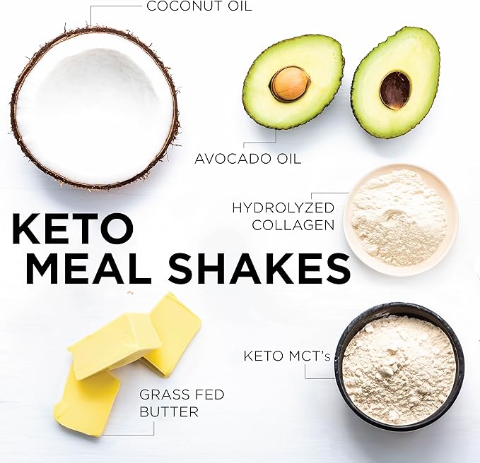 Keto Science Keto Shake Powder – Chocolate Meal Replacement with MCT Oil, Collagen, Protein – Keto Diet Supplement for Weight Loss – 14 Servings