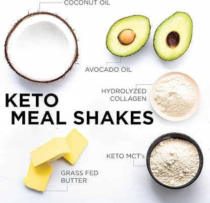 Keto Science Keto Shake Powder – Chocolate Meal Replacement with MCT Oil, Collagen, Protein – Keto Diet Supplement for Weight Loss – 14 Servings