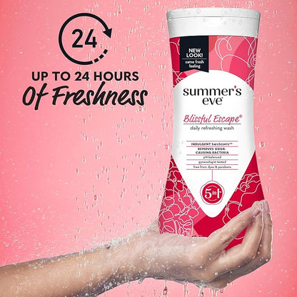 Summer's Eve Blissful Escape All-Over Daily Feminine Wash, pH-Balanced Body Wash for Women, Removes Vaginal Odor and Refreshes, 15 Fl Oz (Pack of 2)