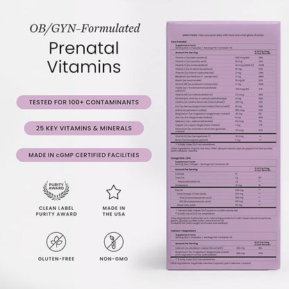 Perelel 2nd Trimester Prenatal Pack, Multivitamin with Magnesium, Omega 3, Iron & Calcium, Nutritional Support for Second Trimester Wellness, Soy & Gluten Free, Non GMO, 30 Daily Pill Packs