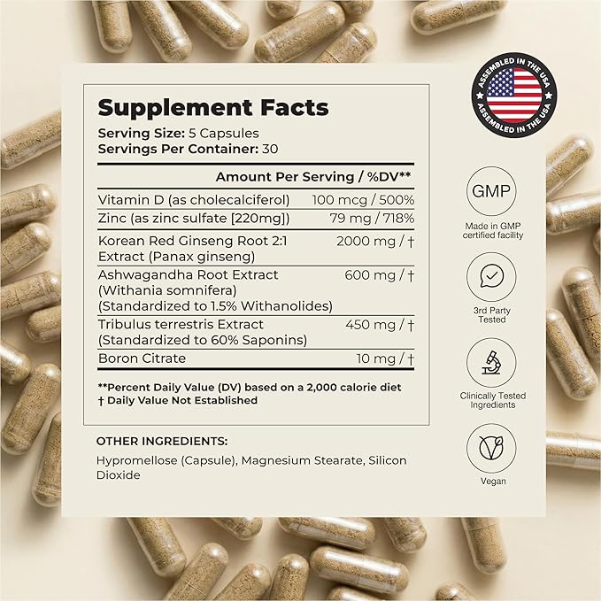 UNALTERED Anabolic Muscle Builder for Men - Growth, Size, Strength - Natural Muscle Building Supplement & Energy Booster - Tribulus Terrestris, Ginseng, Vitamin D3, Ashwagandha - 150 Capsules