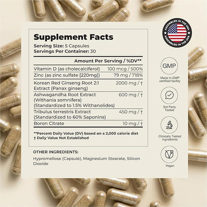UNALTERED Anabolic Muscle Builder for Men - Growth, Size, Strength - Natural Muscle Building Supplement & Energy Booster - Tribulus Terrestris, Ginseng, Vitamin D3, Ashwagandha - 150 Capsules