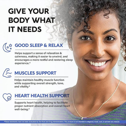 Magnesium Glycinate 500 mg - Chelated Supplement - High Absorption Form of Magnesium - Support for Sleep, Muscle & Heart Health - Made in USA, Lab Tested & Non-GMO - 120 Capsules