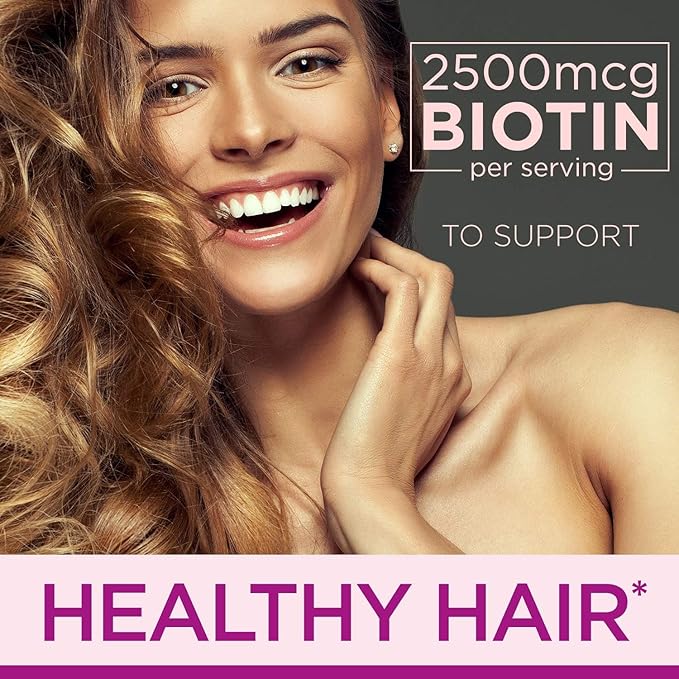 Nature's Bounty Optimal Solutions Hair, Skin & Nails Formula, with 3,000 mcg Biotin, 20 Total Servings, 60 Coated Caplets (Pack of 2)