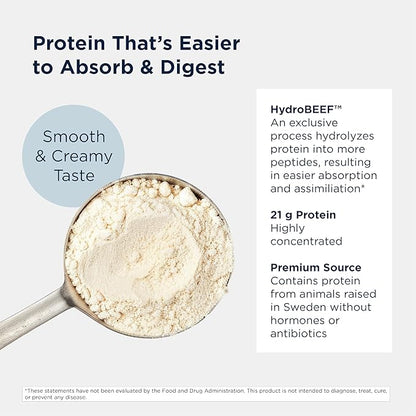 Designs for Health Bone Broth Protein Powder - 26g Grass-Fed, Collagen-Rich Beef Protein Isolate – Unflavored, Paleo, Non-GMO, Dairy-Free (30 Servings / 810g)
