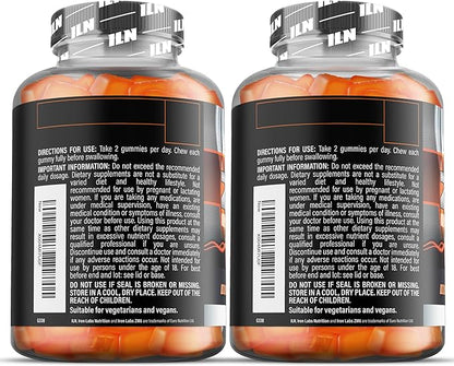 Iron Labs ZM6 Gummies for Men & Women - 2 Pack - Zinc Magnesium Gummies (200 Count, Orange Flavor, Vegan) - Magnesium Citrate and Zinc Citrate Supplements with Vitamin B6 and D3