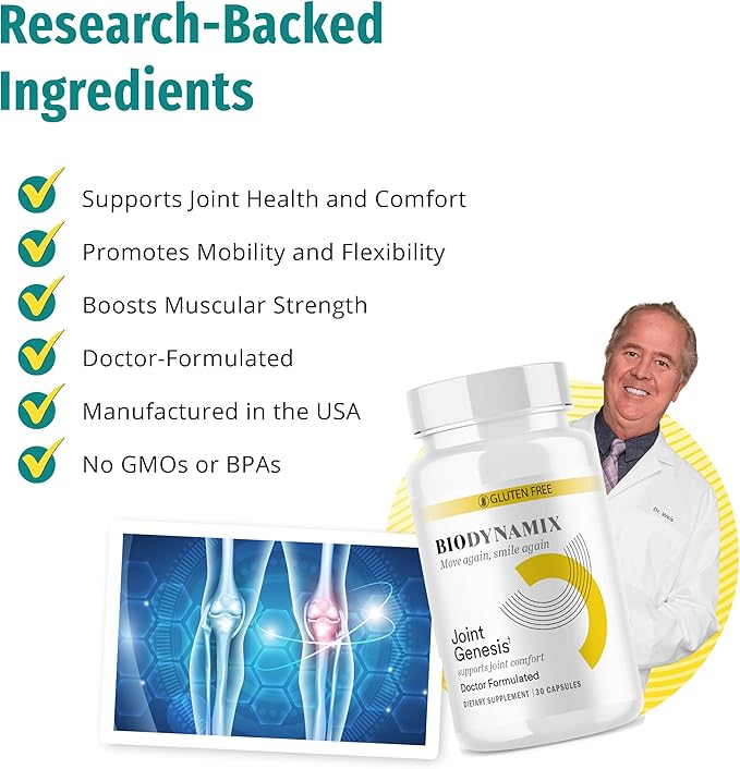 Joint Genesis, Joint Support Formula, Promotes Joint Function, Comfort, and Flexibility, 30-Day Supply, 6 Pack