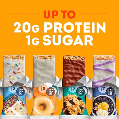 ONE Protein Bars, Cinnamon Roll, Gluten Free with 20g Protein and 1g Sugar, Pantry Staples, 2.12 oz (12 Count), Packaging May Vary