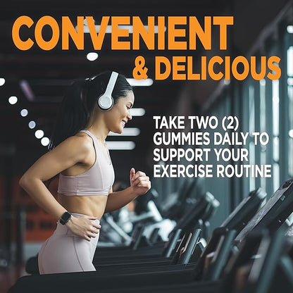 Creatine Monohydrate Gummies, Pure Creatine, Supports Muscle Recovery, Improve Performance and Strength, Gluten Free, 60 Servings, Orange Flavor
