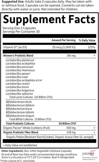 Garden of Life Dr. Formulated Probiotics Urinary Tract+ - 50 Billion CFU - Supports Digestive, Immune & Urinary Tract Health - 60 Vegetarian Capsules
