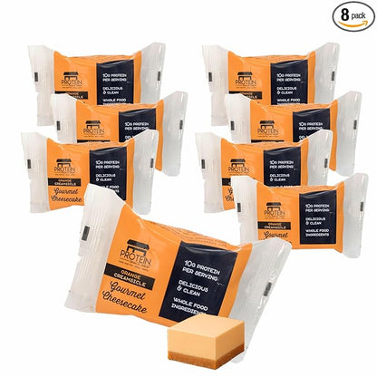 Low Carb Protein Cheesecake Bars | High Protein, Gluten-Free, Clean Ingredients Snack Bars (8, Orange Creamsicle)