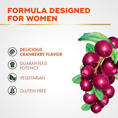 Align Probiotic, Women's Dualbiotic, Womens Probiotic Gummies, Prebiotics and Probiotics for Women, with Cranberry for Urinary Tract Health*, Cranberry Flavor, 90 Gummies