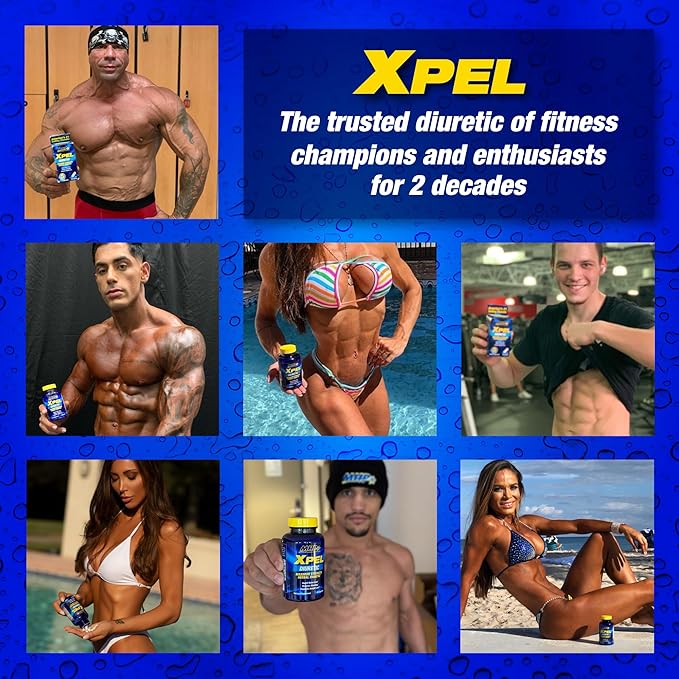 Maximum Human Performance Xpel Maximum Strength Diuretic Water Pills, for Water Retention Relief, Weight Loss Support, with Vitamin B-6 Potassium Dandelion Root, 80 Capsules, (Pack of 2)
