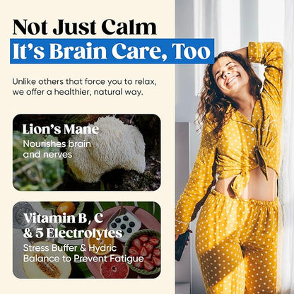 Venture Pal Calm Drink Mix, Cortisol Reducer and Sleep Aid with Magnesium Glycinate, Ashwagandha, L-Theanine,Vitamin D, Calm Magnesium Powder for Relax & Focus, No Sugar, Non GMO, Vegan & Gluten-Free