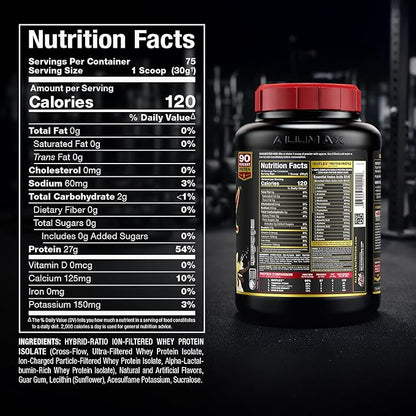 ALLMAX ISOFLEX Pure Whey Isolate Protein Powder - Gluten Free, Low Lactose, Sugar-Free - High-Protein, Clean, Keto-Friendly for Pre Post Workout Supplement for Women and Men | Vanilla, 2lb