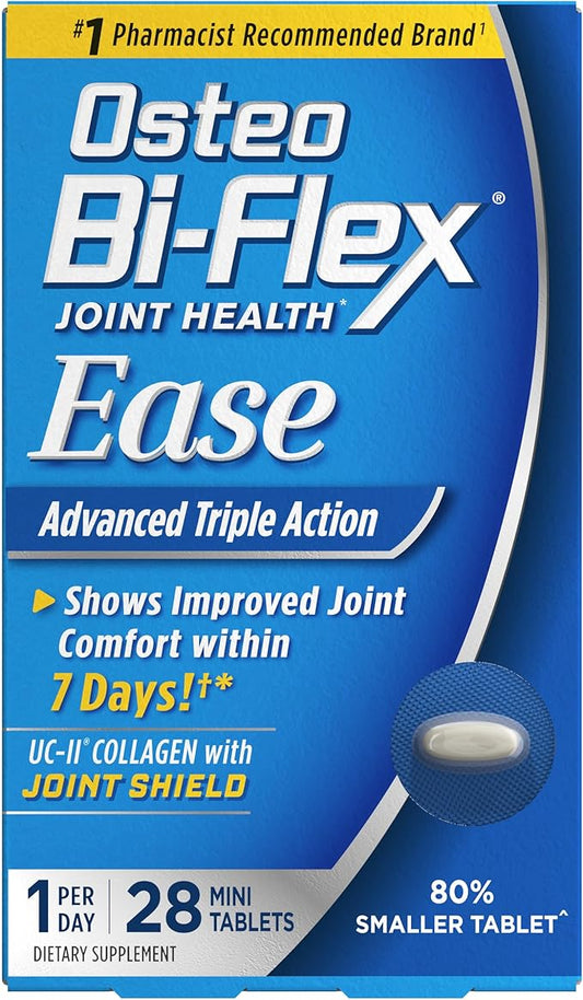 Osteo Bi-Flex Ease Mini Tablet Triple Action UC-II Collagen Supplement with Vitamin D, Improve Joint Function, Strength, Flexibility, Mobility 28 Mini Tabs