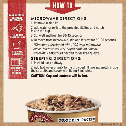Kodiak Cakes Instant Oatmeal Cups, Peanut Butter Chocolate Chip, High Protein, 100% Whole Grains, (12 cups)