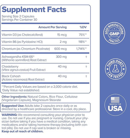 O Positiv MENO Vitamins for Menopause - Hormone-Free Menopause Supplement for Women - Black Cohosh & Ashwagandha KSM-66 - Helps Relieve Hot Flashes, Night Sweats, Mood Swings - 30 Servings (Pack of 1)