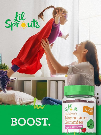 Lil' Sprouts Children's Magnesium Gummies | 70 Count | Mixed Berry Flavor | Sugar Free | Vegan, Non-GMO & Gluten Free