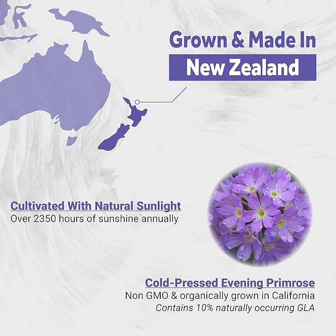 Naturalis Evening Primrose Oil (1300mg) | Natural from New Zealand | Non-GMO, Soy & Gluten Free, Zero Filler | 60 Softgels