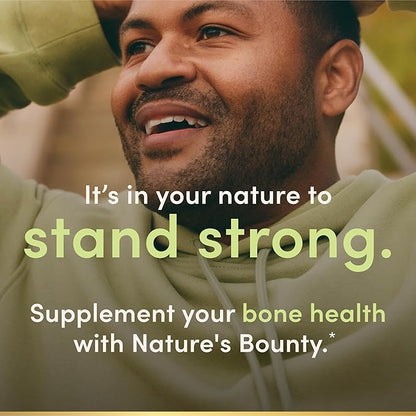 Nature's Bounty Calcium Carbonate & Vitamin D, Supports Immune Health & Bone Health, 600mg Calcium & 800IU Vitamin D3, 250 Tablets